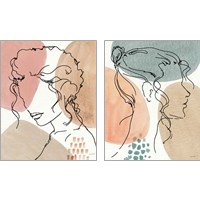 Framed 'Soft Figures 2 Piece Art Print Set' border=