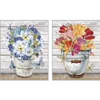 Framed 'Bouquets of Inspiration 2 Piece Art Print Set' border=