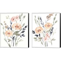 Framed Peach & Paynes Bouquet 2 Piece Canvas Print Set