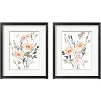 Framed 'Peach & Paynes Bouquet 2 Piece Framed Art Print Set' border=