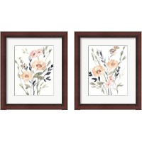 Framed Peach & Paynes Bouquet 2 Piece Framed Art Print Set