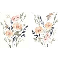 Framed 'Peach & Paynes Bouquet 2 Piece Art Print Set' border=