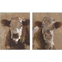 Framed 'East End Cattle 2 Piece Art Print Set' border=