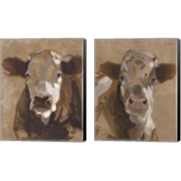 Framed 'East End Cattle 2 Piece Canvas Print Set' border=