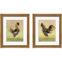Framed 'Sunlit Rooster 2 Piece Framed Art Print Set' border=