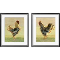 Framed 'Sunlit Rooster 2 Piece Framed Art Print Set' border=