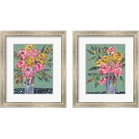 Framed 'Bright Colored Bouquet 2 Piece Framed Art Print Set' border=