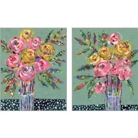 Framed Bright Colored Bouquet 2 Piece Art Print Set