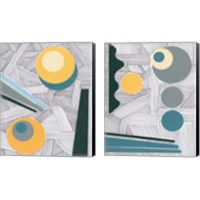 Framed Lines and Shapes 2 Piece Canvas Print Set