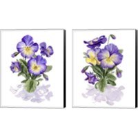 Framed 'Viola Pansies 2 Piece Canvas Print Set' border=