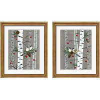 Framed 'Birch Birds 2 Piece Framed Art Print Set' border=