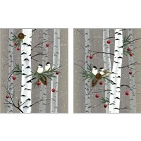 Framed 'Birch Birds 2 Piece Art Print Set' border=