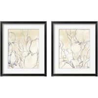 Framed 'Iris Garden Sketch 2 Piece Framed Art Print Set' border=