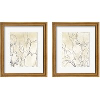 Framed 'Iris Garden Sketch 2 Piece Framed Art Print Set' border=