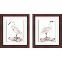 Framed White Heron 2 Piece Framed Art Print Set