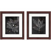 Framed Indigo Blooms Black 2 Piece Framed Art Print Set