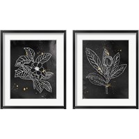 Framed Indigo Blooms Black 2 Piece Framed Art Print Set