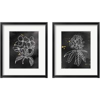 Framed 'Indigo Blooms Black 2 Piece Framed Art Print Set' border=