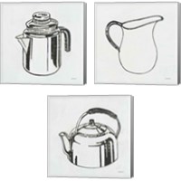 Framed 'Retro Coffee Pot 3 Piece Canvas Print Set' border=