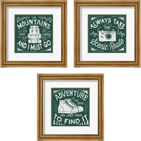 Framed 'Great Outdoors Forest Green 3 Piece Framed Art Print Set' border=