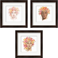 Framed 'International Woman 3 Piece Framed Art Print Set' border=