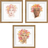 Framed 'International Woman 3 Piece Framed Art Print Set' border=