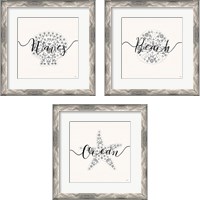 Framed 'Sea Charms Silver 3 Piece Framed Art Print Set' border=