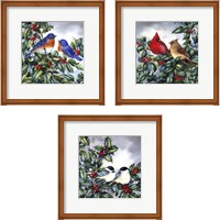 Framed 'Birds in Nature 3 Piece Framed Art Print Set' border=