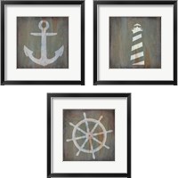 Framed 'Nautical 3 Piece Framed Art Print Set' border=