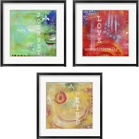Framed 'Abstract Inspirations 3 Piece Framed Art Print Set' border=