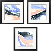 Framed 'Watercolor Ribbon 3 Piece Framed Art Print Set' border=