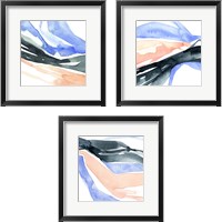 Framed 'Watercolor Ribbon 3 Piece Framed Art Print Set' border=