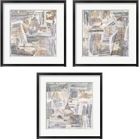 Framed 'Neutral Reconstructions 3 Piece Framed Art Print Set' border=