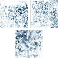Framed Blue Reverie  3 Piece Art Print Set