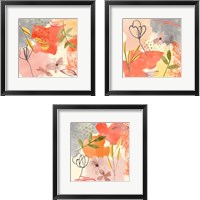 Framed Flower Shimmer  3 Piece Framed Art Print Set
