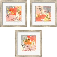 Framed Flower Shimmer  3 Piece Framed Art Print Set