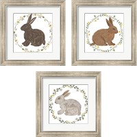 Framed 'Happy Bunny Day 3 Piece Framed Art Print Set' border=