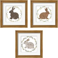 Framed 'Happy Bunny Day 3 Piece Framed Art Print Set' border=