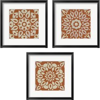 Framed 'Terra Cotta Tile 3 Piece Framed Art Print Set' border=