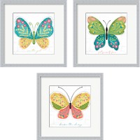 Framed Butterfly Inspiration 3 Piece Framed Art Print Set