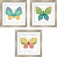 Framed Butterfly Inspiration 3 Piece Framed Art Print Set