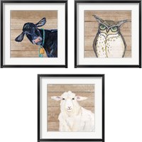 Framed Farm Animal 3 Piece Framed Art Print Set