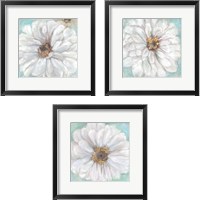 Framed 'Zinnia  3 Piece Framed Art Print Set' border=