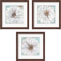 Framed 'Zinnia  3 Piece Framed Art Print Set' border=