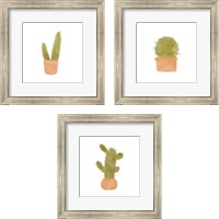 Framed Watercolor Cactus 3 Piece Framed Art Print Set