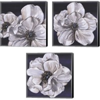Framed 'Blue & White Floral 3 Piece Canvas Print Set' border=