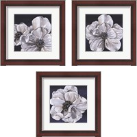 Framed Blue & White Floral 3 Piece Framed Art Print Set