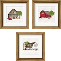 Framed Spring & Summer Barn Quilt 3 Piece Framed Art Print Set