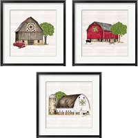 Framed Spring & Summer Barn Quilt 3 Piece Framed Art Print Set