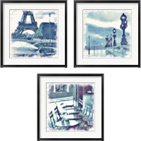Framed Paris in Blue 3 Piece Framed Art Print Set